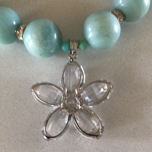 Turquoise & Rhinestone Necklace - Picture 8 of 8